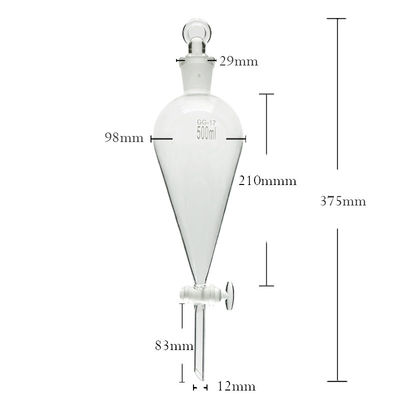 250 ml 500 ml 1000 ml Enchufes de laboratorio de separación en forma de pera de vidrio Enchufe de separación Namco