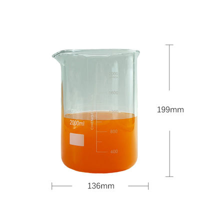Vaso de laboratorio de medición de vidrio botella de medios de reactivo personalizable de 2000 ml