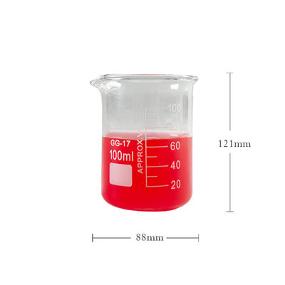 Logotipo personalizado Transparente 100 ml Beaker de laboratorio de forma baja