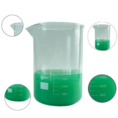 Vaso de laboratorio de medición de vidrio botella de medios de reactivo personalizable de 3000 ml