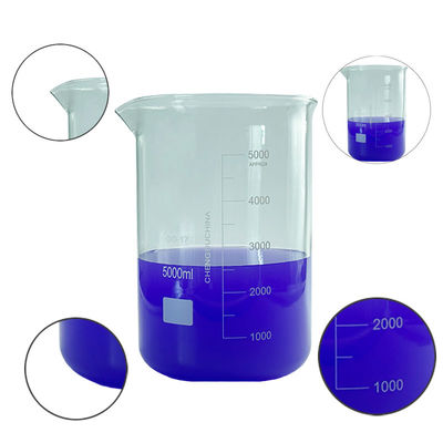 Vaso de laboratorio de medición de vidrio 5000 ml botella de medios de reactivo personalizable